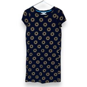 Boden Dress Navy Blue Gold Sunburst T-shirt Dress  Size 2r